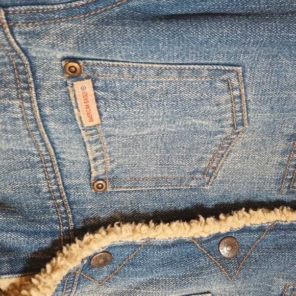 Vintage American Eagle Sherpa lined Jean Jacket M - Picture 3 of 8